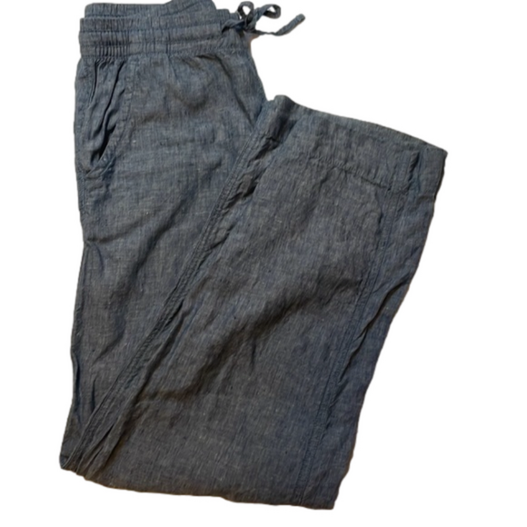 L.L. Bean ~ 4 MT ~ 100% Linen Elastic Waisted Summer Pants - Picture 2 of 10